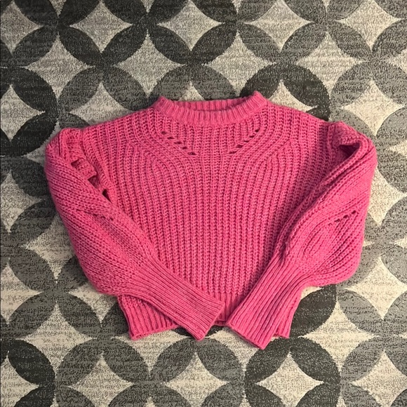 PrettyLittleThing Pink Cowl Neck Sweater with Ribbed Texture - Picture 1 of 7